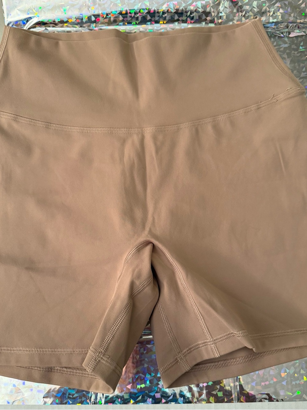 HALARA High-Rise Bike Shorts in Taupe